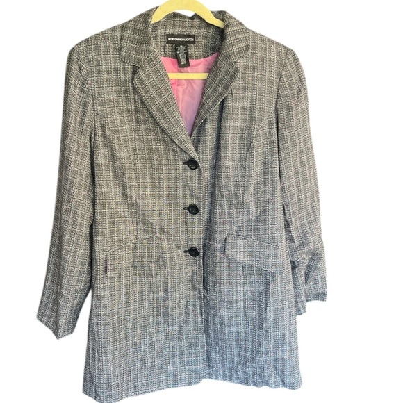 Vintage Norton McNaughton Gray Pink Blazer Matching 2 Piece Suit with Skirt - Picture 11 of 12